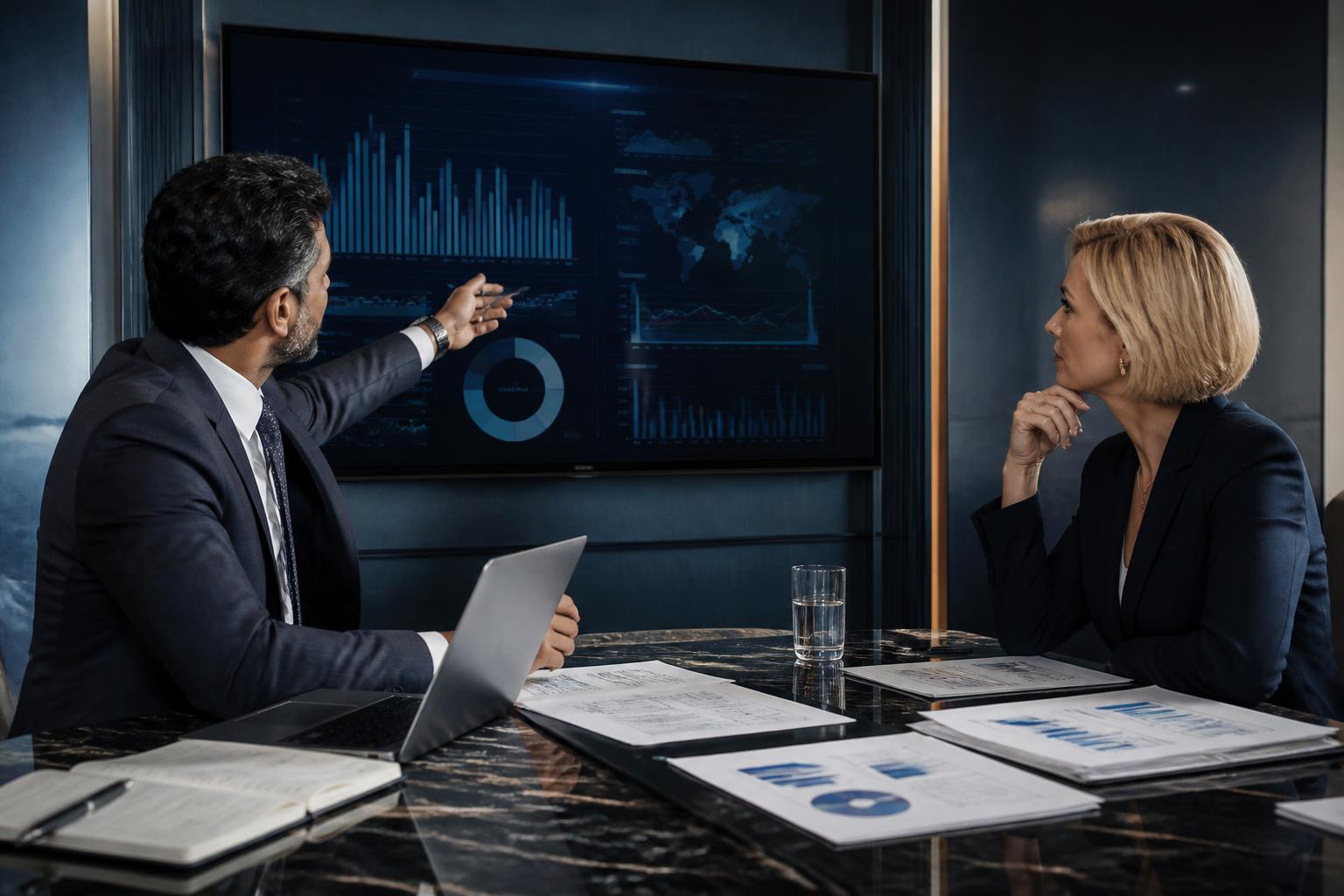 Profissionais realizando planejamento contábil e financeiro
